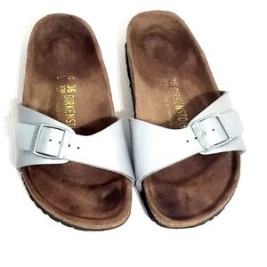 Birkenstock Madrid Silver Leather Sandal EU36